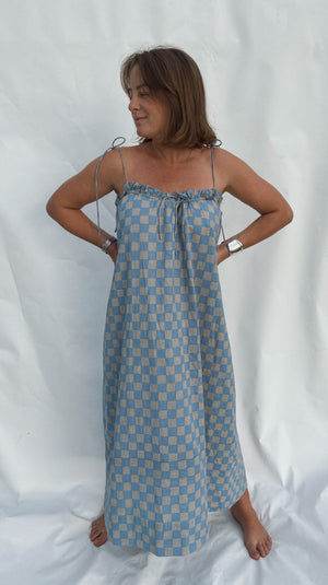 Day Gown, <i>cloud check</i>