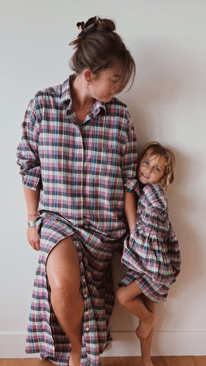 Duster Dress, Iris Plaid